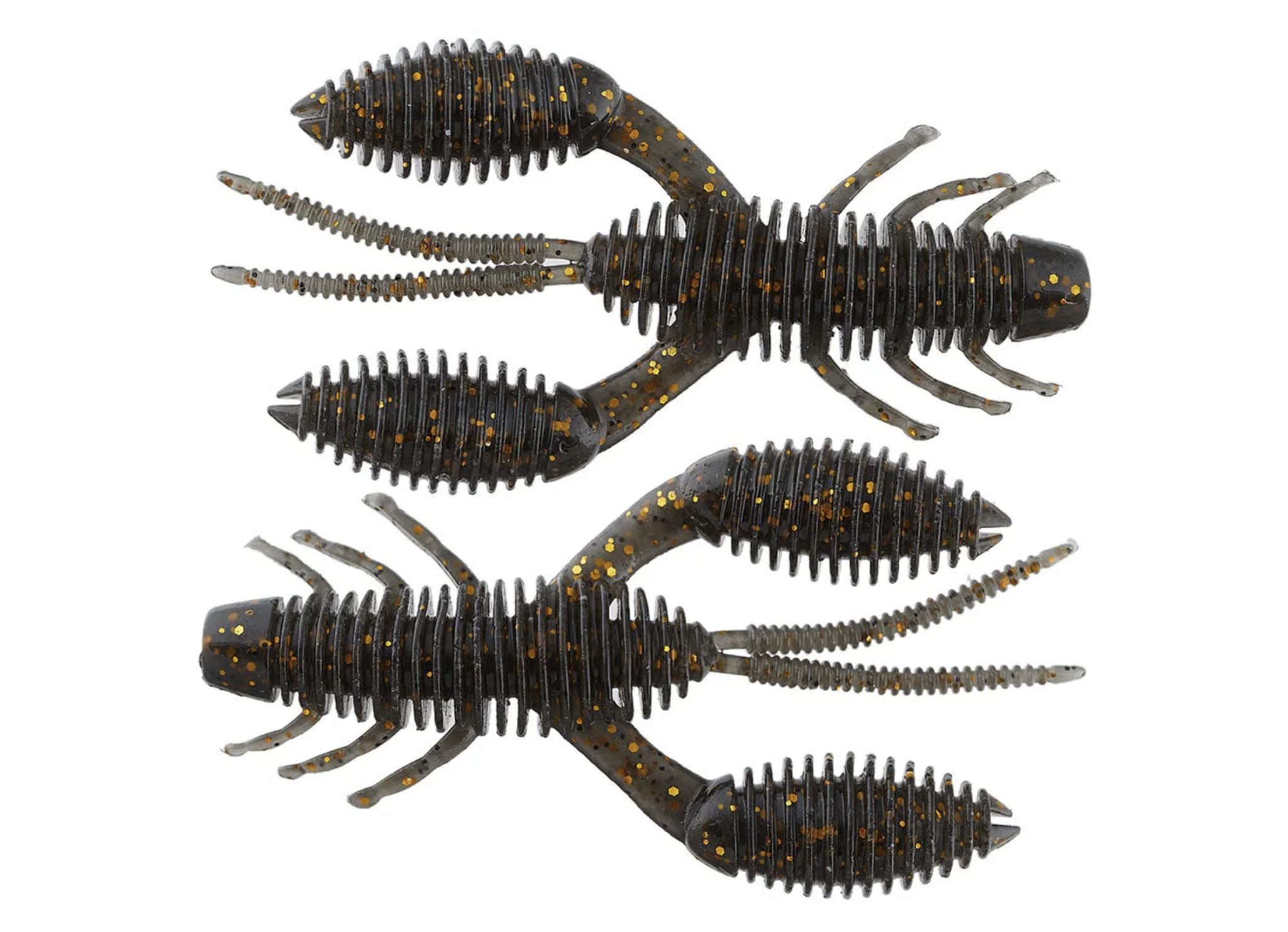 Geecrack Bellows Craw 3.5 in Green Pumpkin Chartreuse ribbed body visible for realism