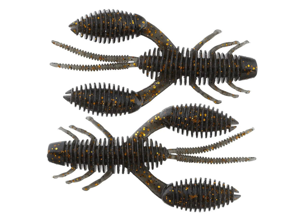 Geecrack Bellows Craw 3.5 in Green Pumpkin Chartreuse ribbed body visible for realism