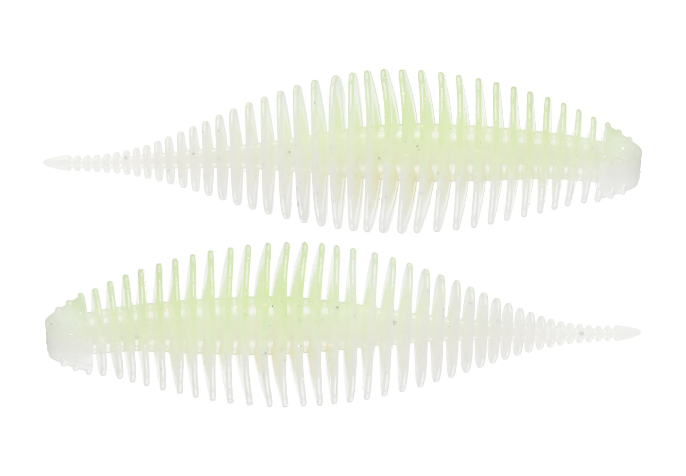 Geecrack Bellows Shad Honey Dew 3.8-inch lure with a slim body for versatile trailer and jig use.
