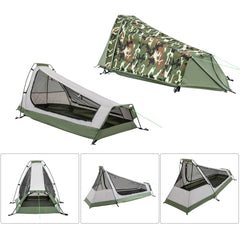 Geertop 1P bivy tent waterproof fly demonstrates rain protection on wet hikes.