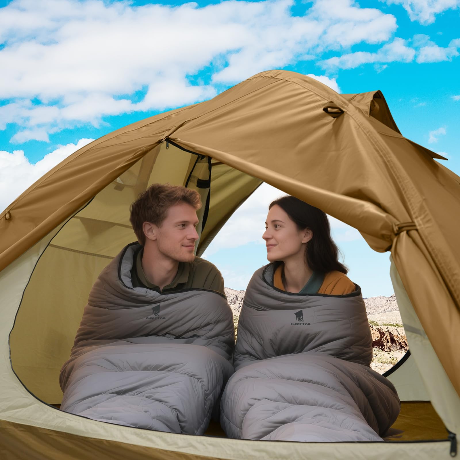 GEERTOP 2-person tent inner mesh setup for warm-weather airflow and bug-free nights.