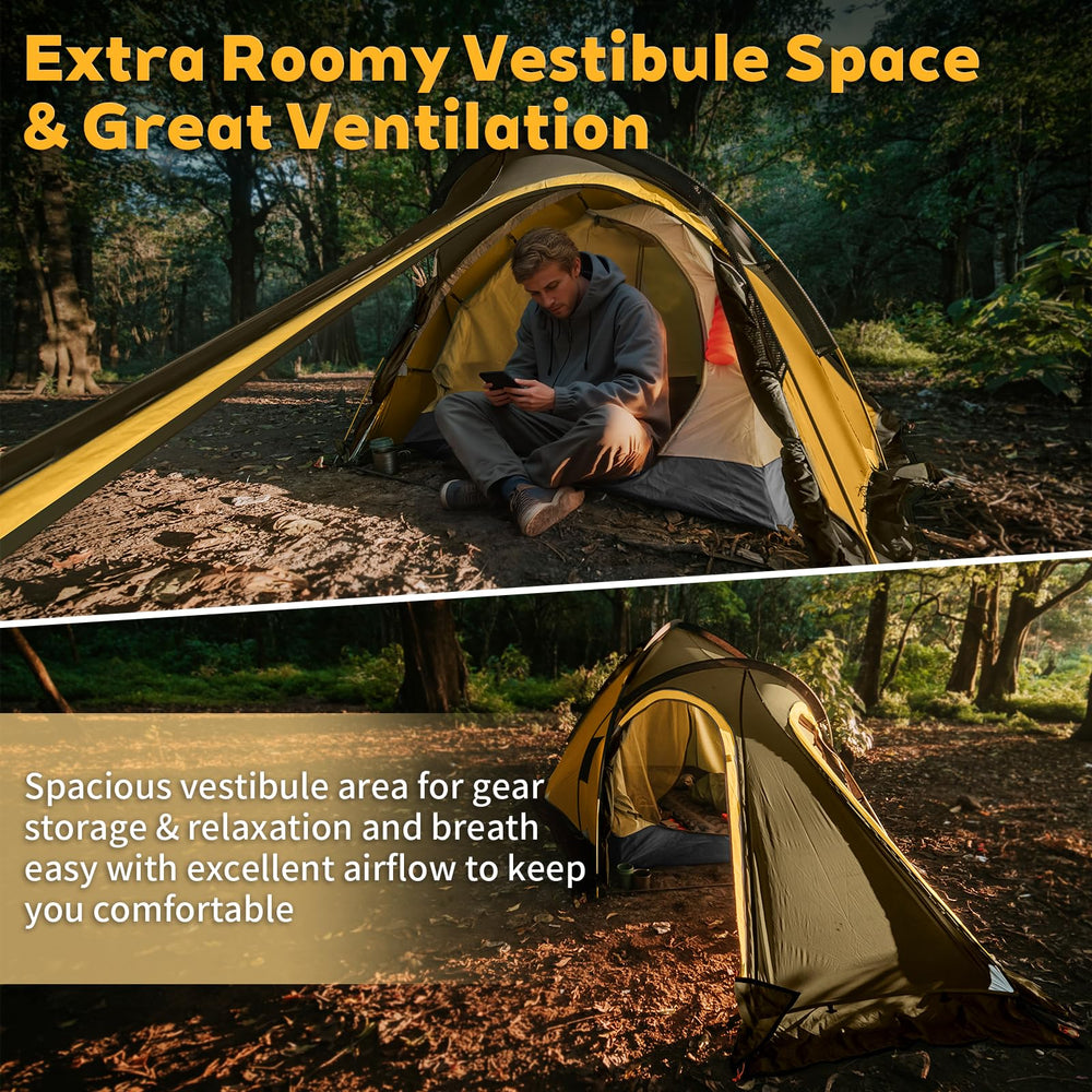 GEERTOP 2-person tent inner tent clip-in demonstrates quick setup and climate control.
