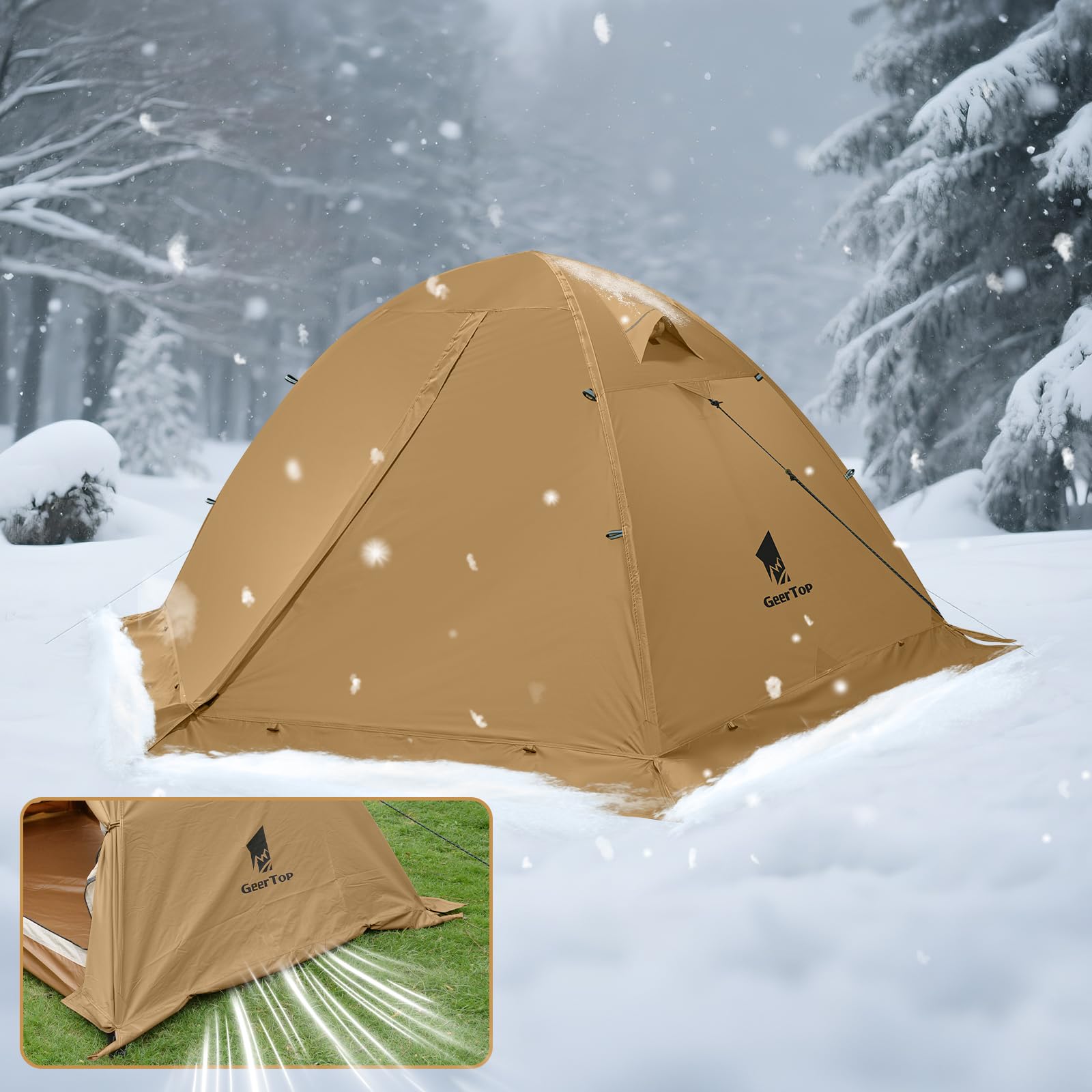 GEERTOP 2-person tent packed size fits compact backpack for fast-and-light trips.
