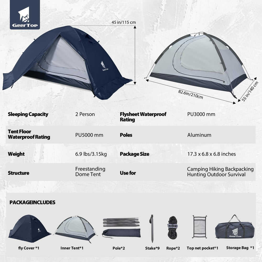 GEERTOP 2-person tent breathable ventilation reduces stuffiness