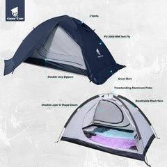 GEERTOP 2-person tent interior space comfortably fits two adults