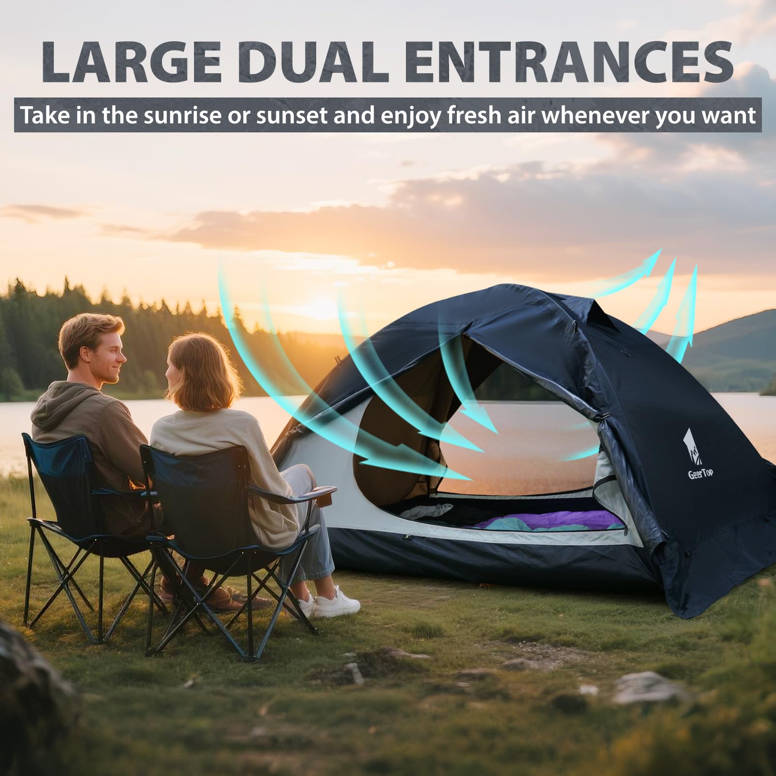 GEERTOP 2-person tent vestibule storage keeps gear organized