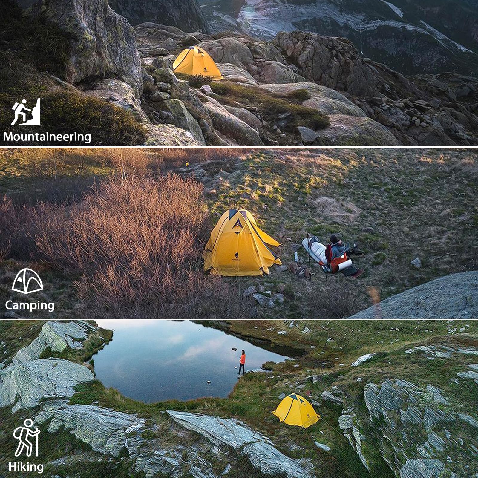 GEERTOP camping setup in backyard and backcountry expeditions