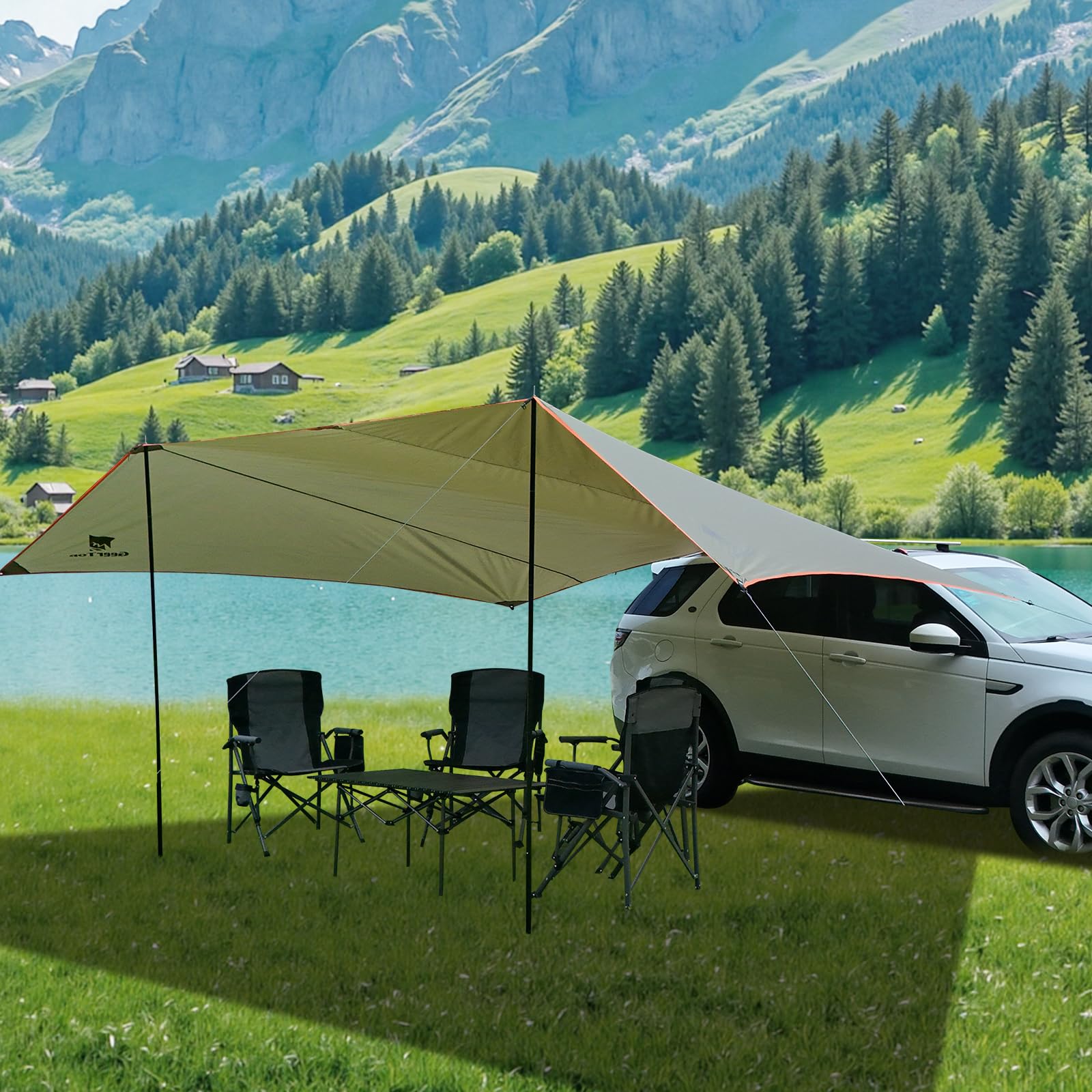 GEERTOP SUV canopy provides ample shade for picnics and tailgating.