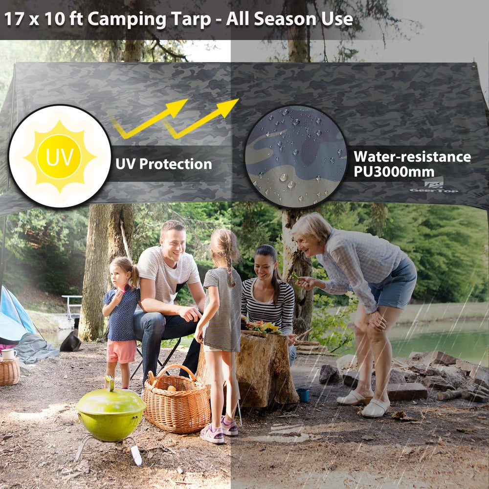 Geertop tarp with aluminum stakes proves sturdy anchoring in wind