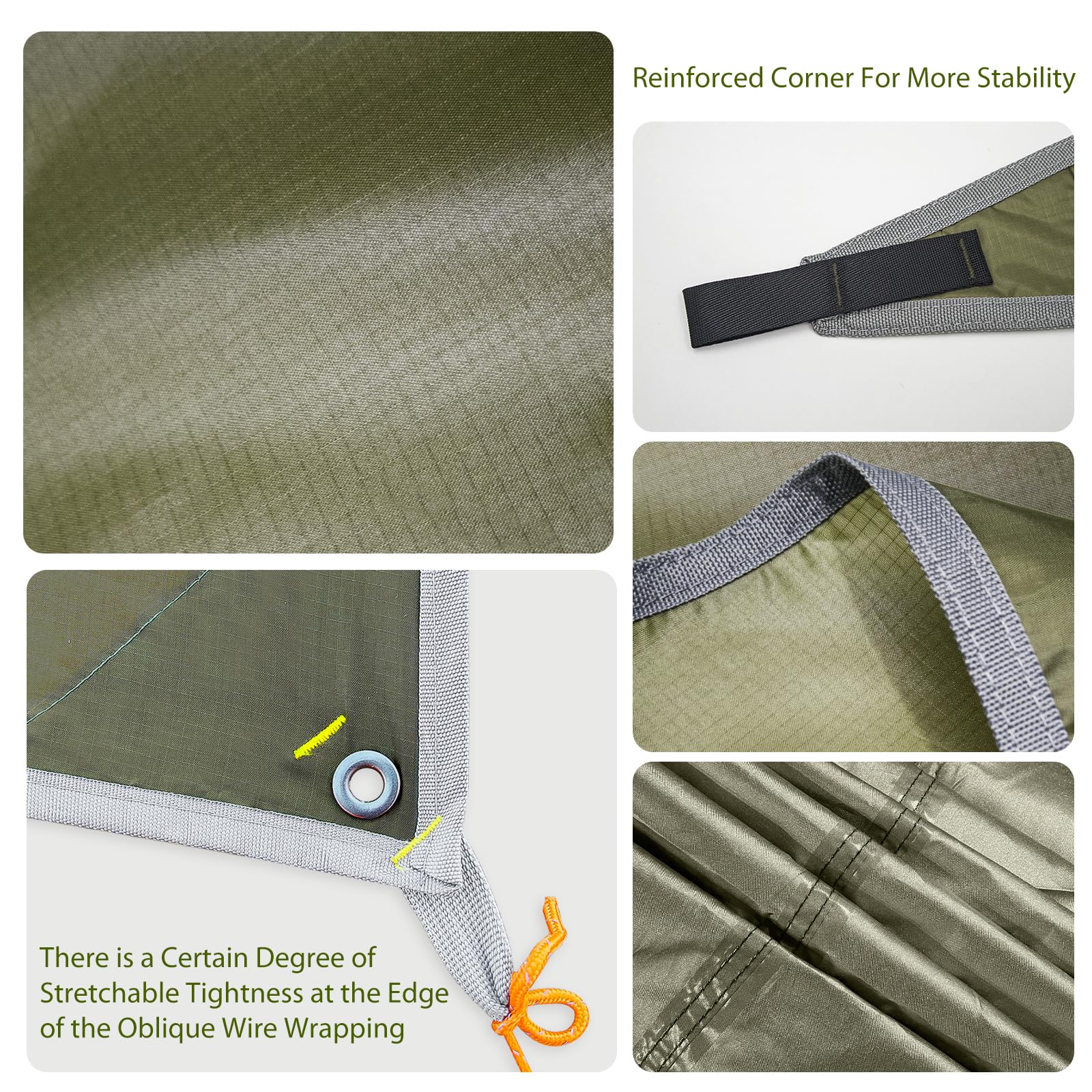 GEERTOP tarp easy setup with 8 ropes and 8 stakes