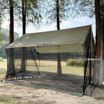 GEERTOP tarp hammock-compatible design enables easy hammock attachment and bug-free lounging