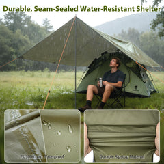 GEERTOP tarp uv50+ protection shields gear from sun during outdoor adventures