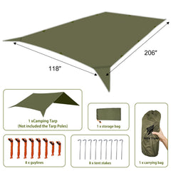 GEERTOP tarp waterproof-pu3000mm protects gear from rain and wind