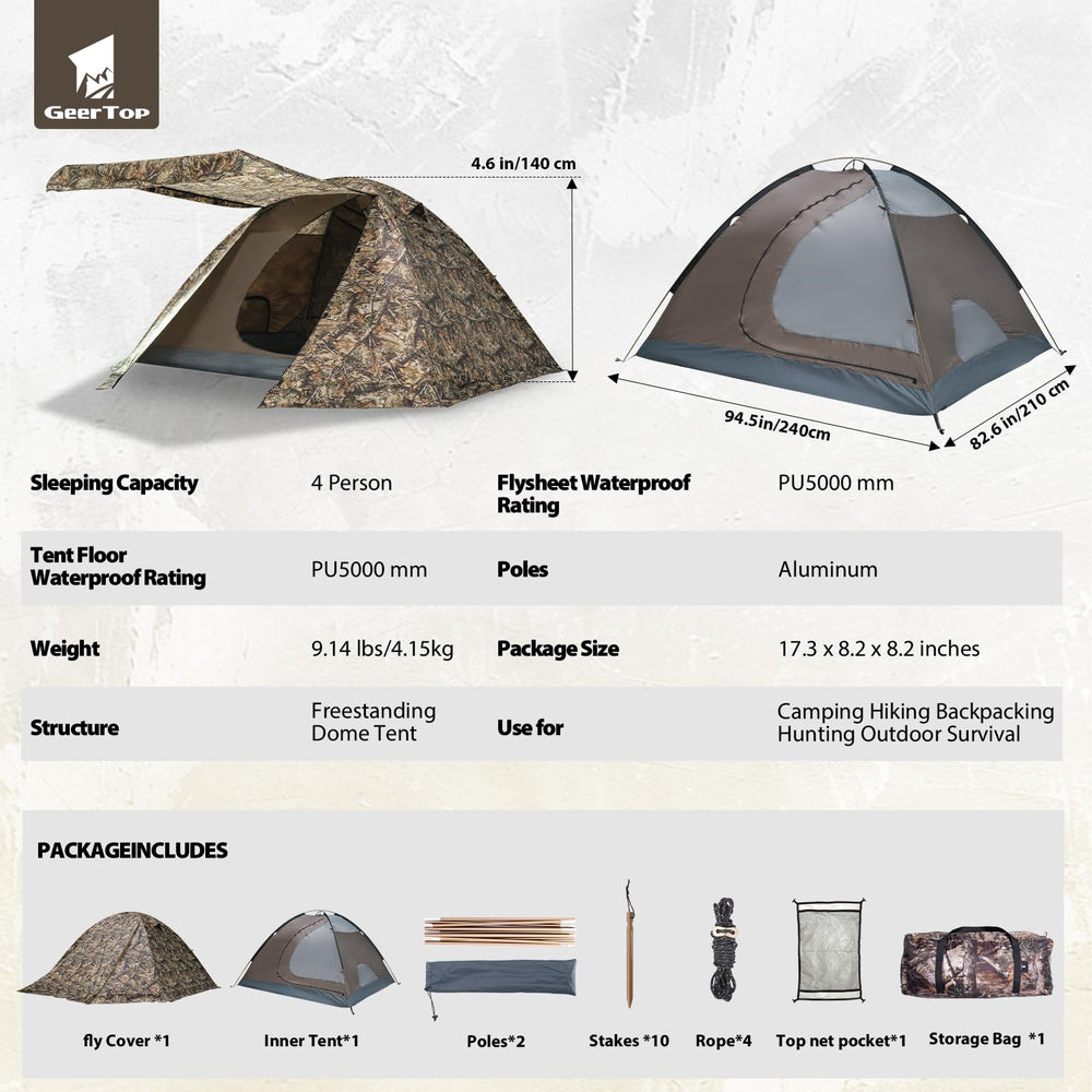 GEERTOP tent poles during quick assembly ensure stable setup in wind