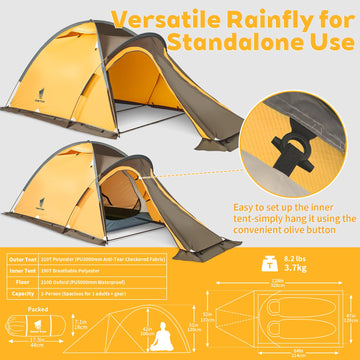 GEERTOP rainfly PU3000mm provides reliable rain protection in heavy downpours.