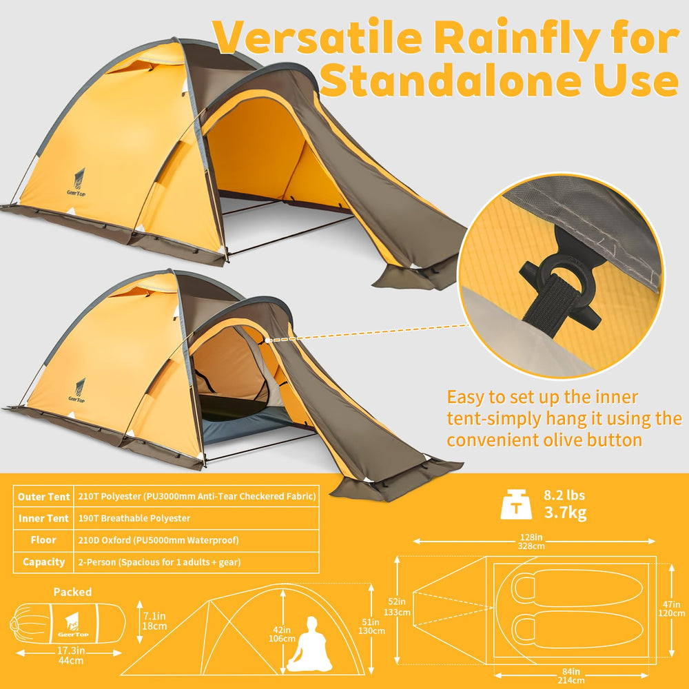 GEERTOP rainfly PU3000mm provides reliable rain protection in heavy downpours.