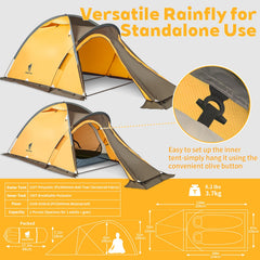 GEERTOP rainfly PU3000mm provides reliable rain protection in heavy downpours.