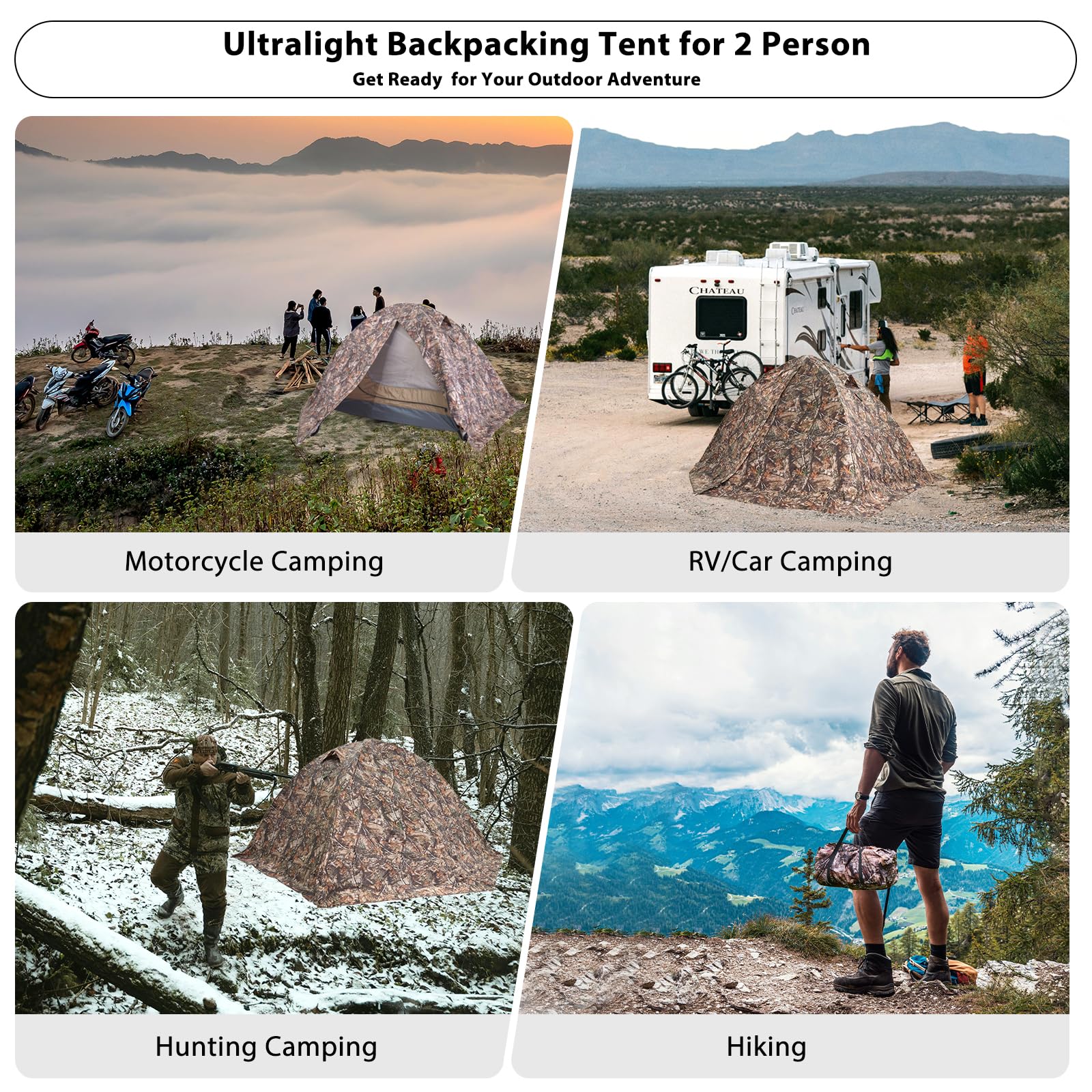 GEERTOP two-person-hiking-tent ideal for camping, fishing and mountaineering.