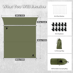 GEERTOP tarp 10x12 footprint for family camping