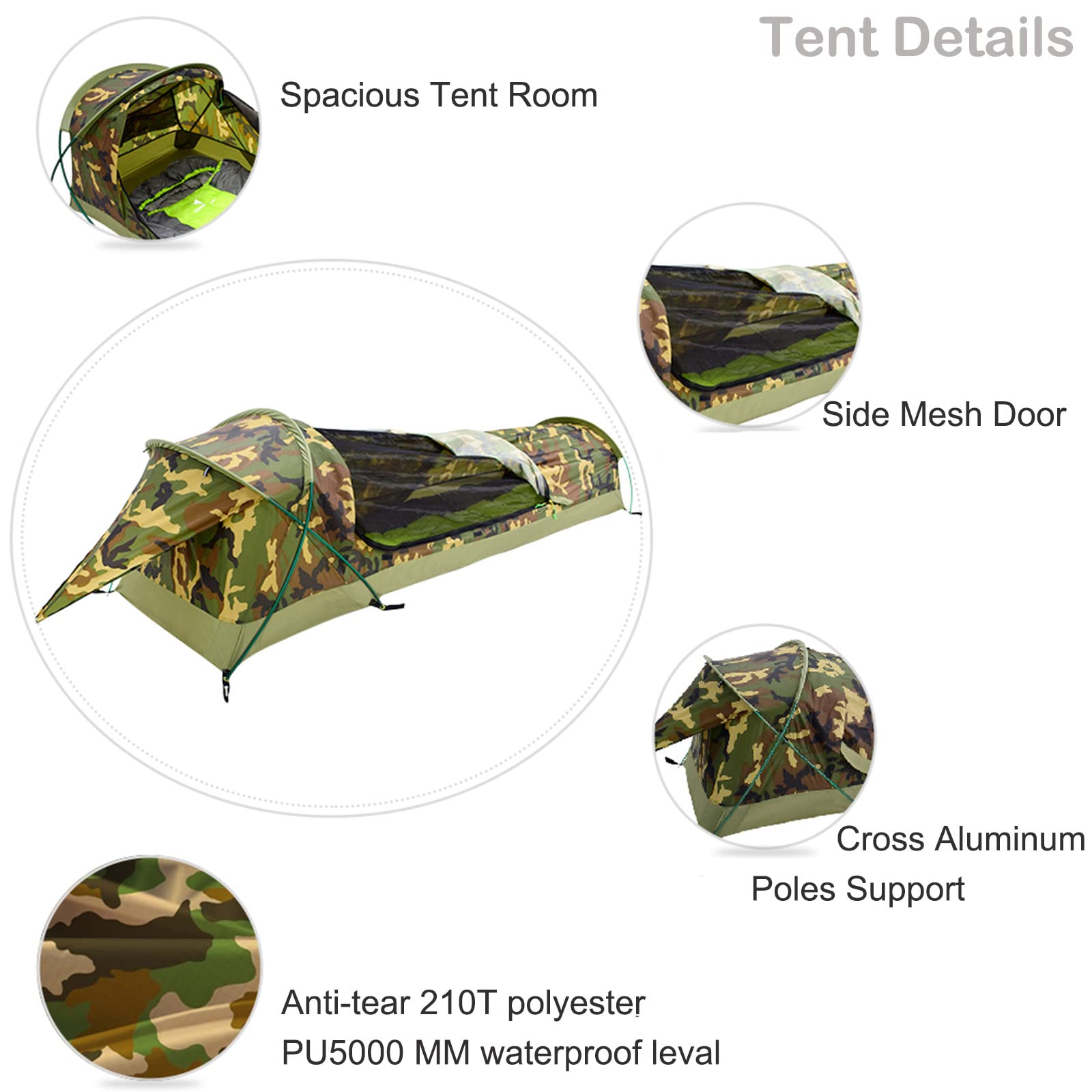 GEERTOP ultralight 1P bivy tent setup demonstrates quick assembly for overnight trips.
