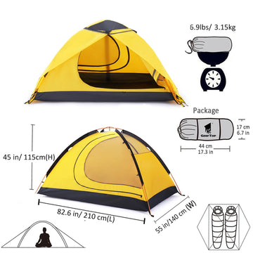 GEERTOP ultralight tent packs down compactly for travel
