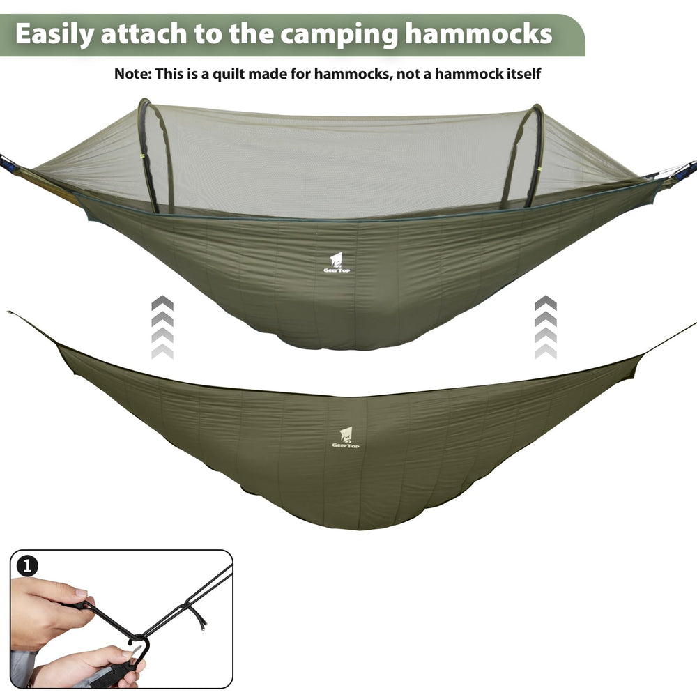 GEERTOP ultralight underquilt weighs 1.87 lb for easy backpacking.