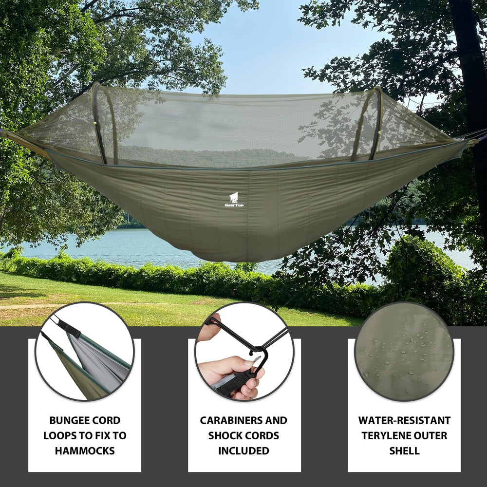 GEERTOP hammock underquilt temperature range 41-68F supports versatile camping.