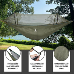 GEERTOP hammock underquilt temperature range 41-68F supports versatile camping.