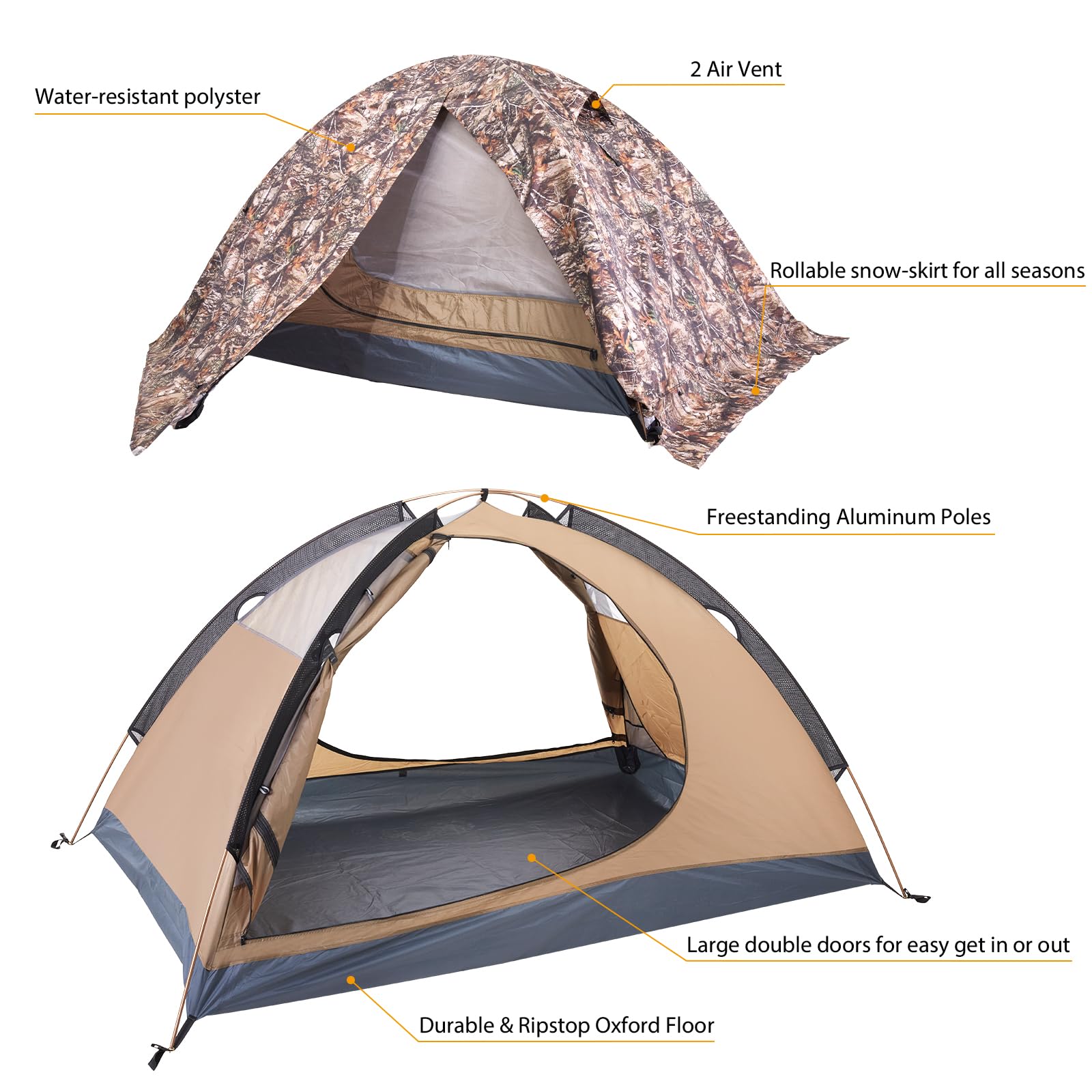 GEERTOP waterproof-4-season-tent shown in rain-ready shelter.
