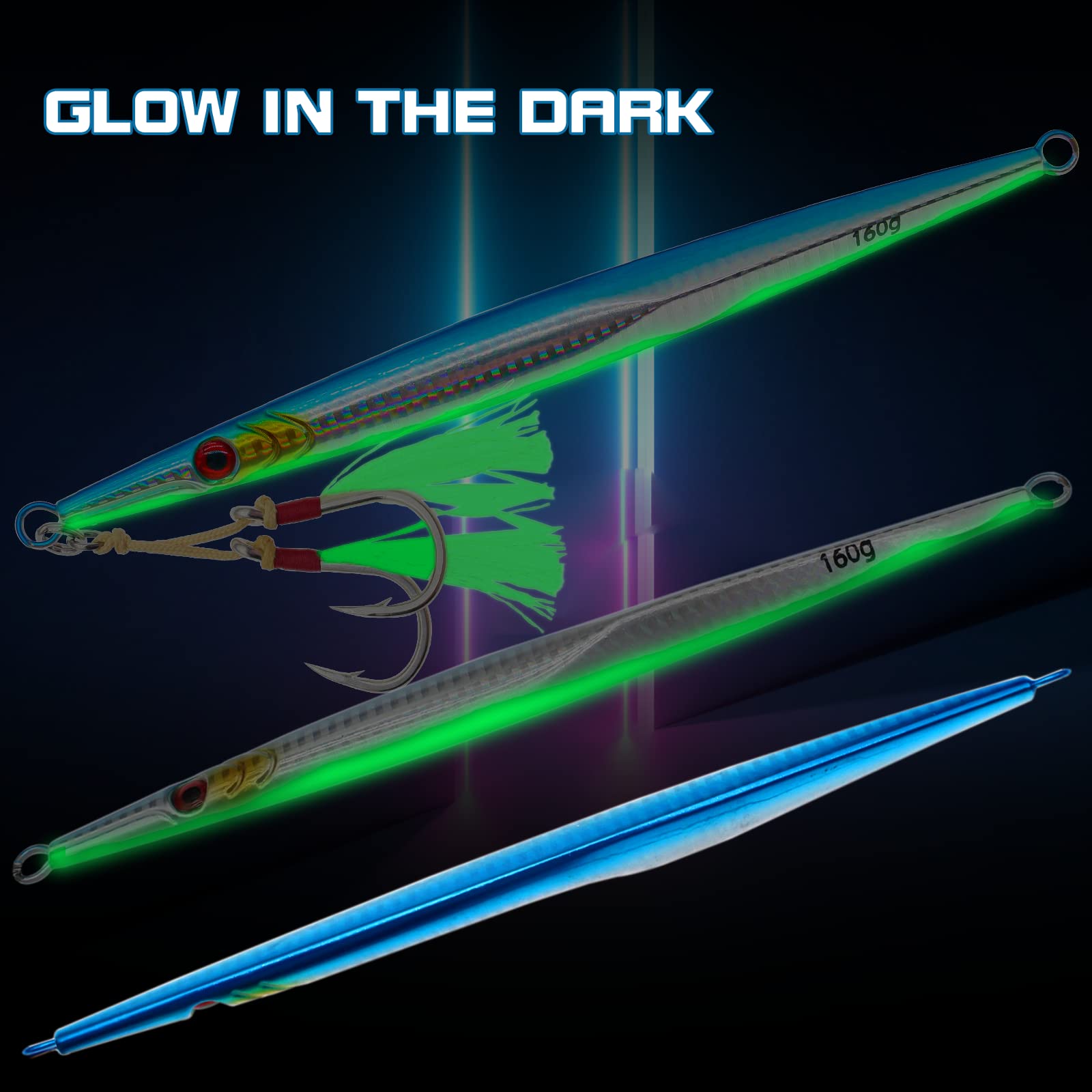 Glow lead jig for low-light fishing