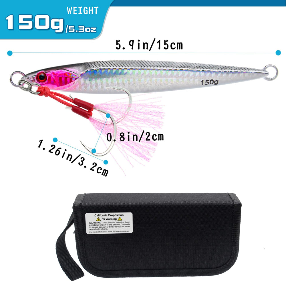 Close-up of jig with realistic 3D fish eyes and laser coating