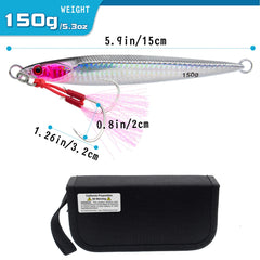 Close-up of jig with realistic 3D fish eyes and laser coating