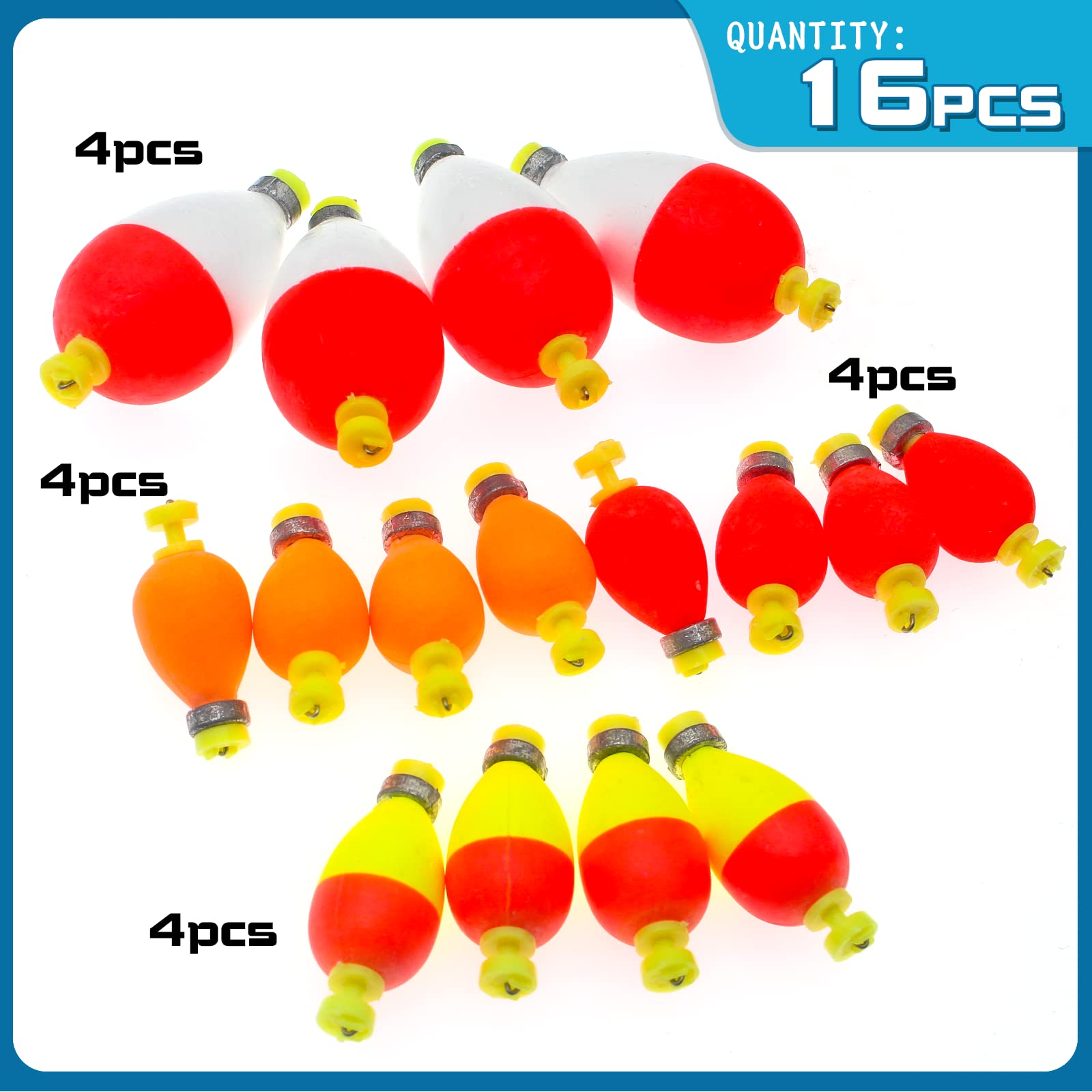 Weighted foam fishing floats from Gefischtter, multi-size pack