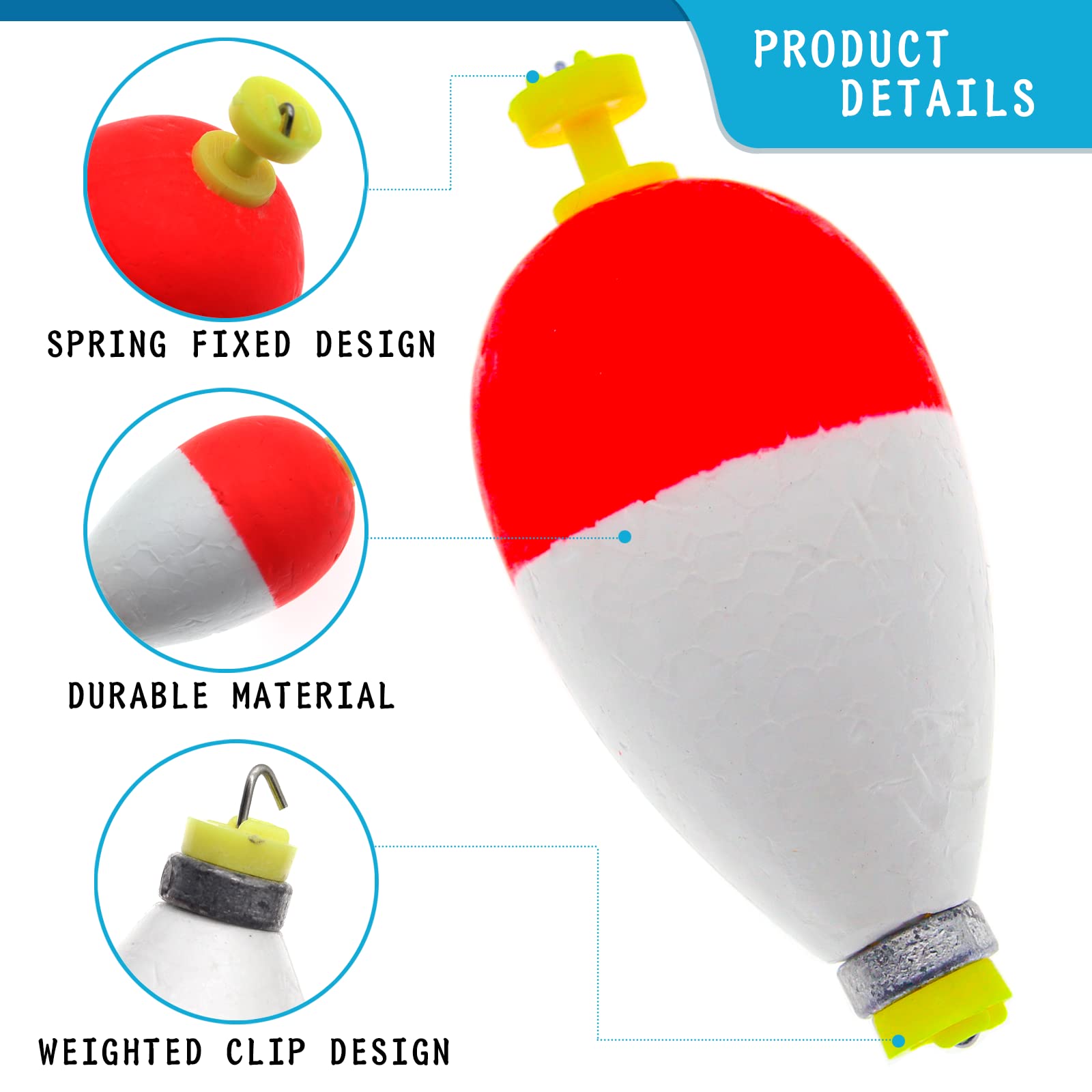Push-button snap-on bobber design for secure line attachment