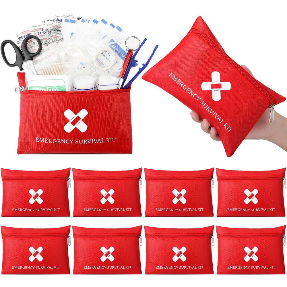 Geiserailie 10-bags small first aid kit bundle, compact front view for quick access on trips.