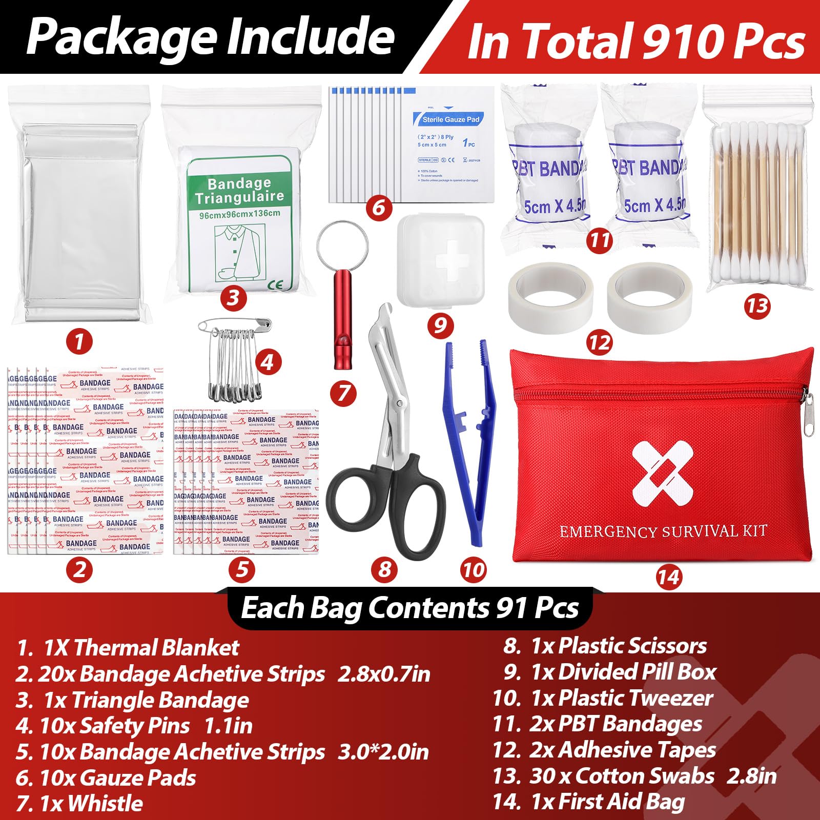 Geiserailie mini-travel first aid kit open contents highlights 91-item selection for ready care.