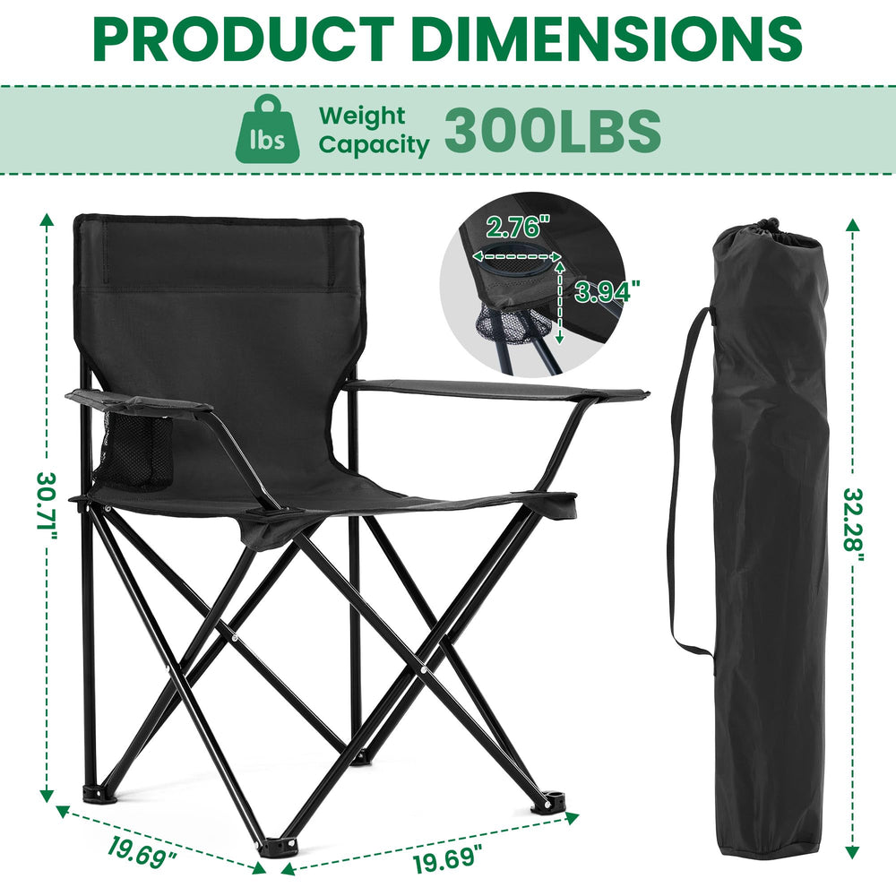 Geisoun 4-pack chair with cup holder ready for beverages.