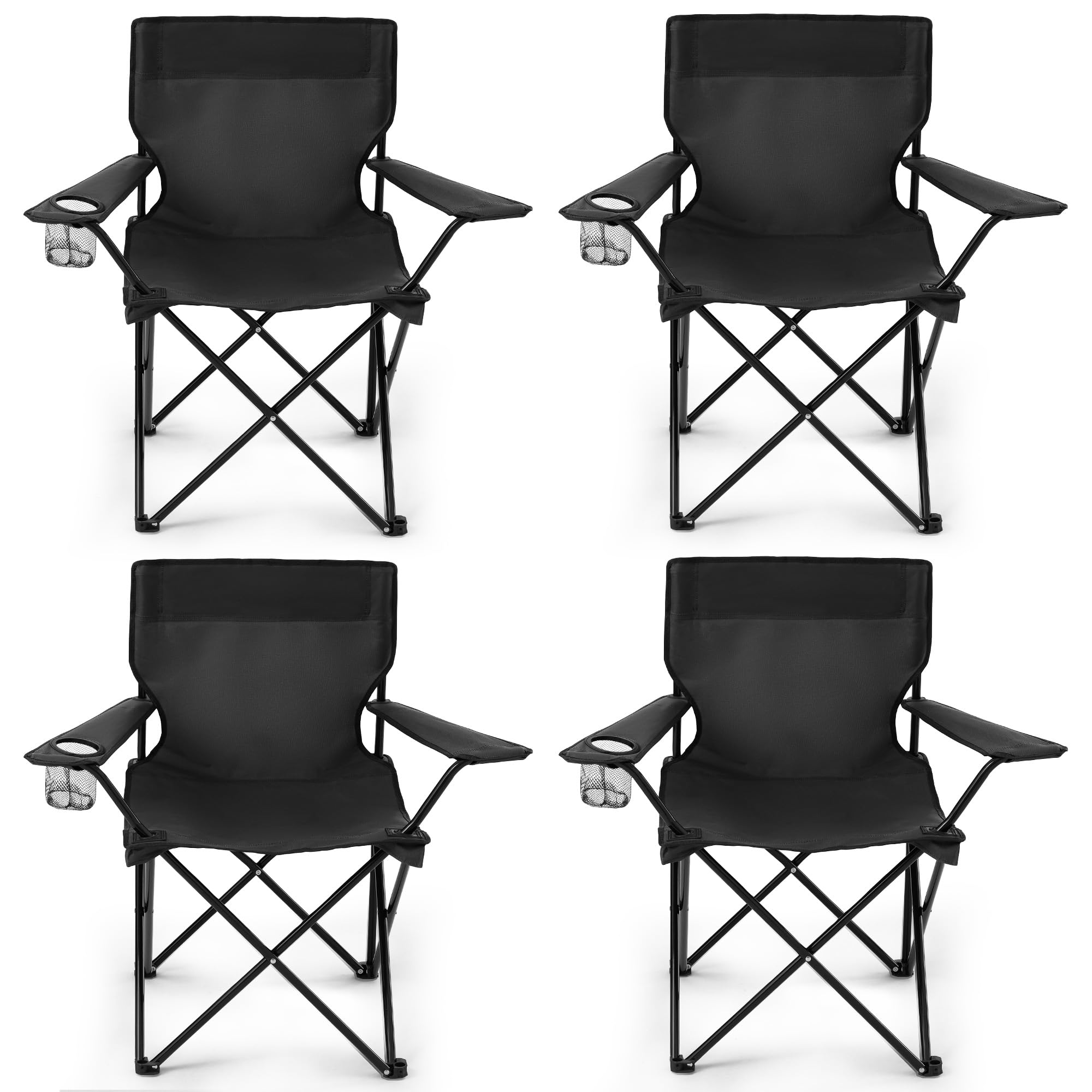 Geisoun 4-pack folding chairs folded for compact outdoor setup.