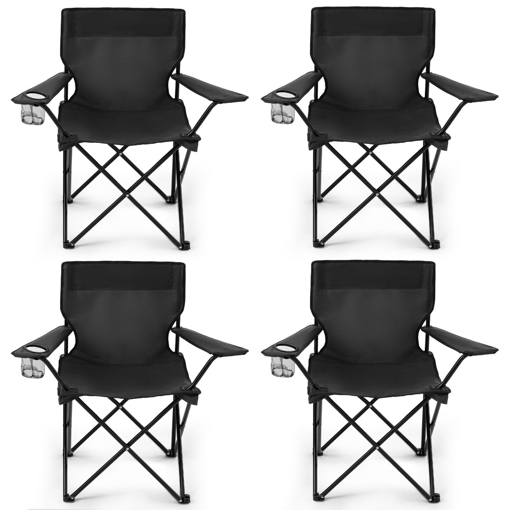 Geisoun 4-pack folding chairs folded for compact outdoor setup.