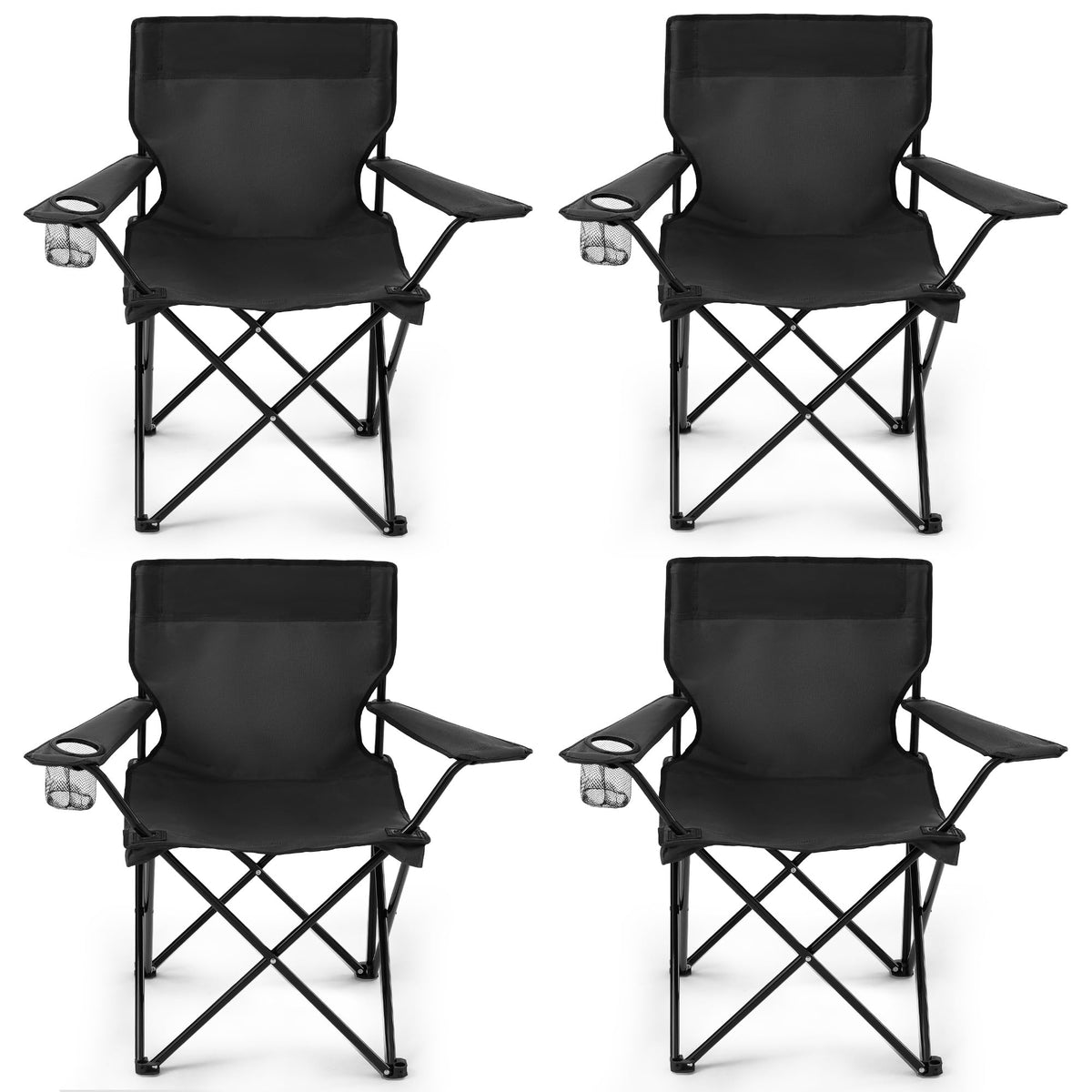 Geisoun 4-pack folding chairs folded for compact outdoor setup.