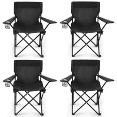 Geisoun 4-pack folding chairs folded for compact outdoor setup.