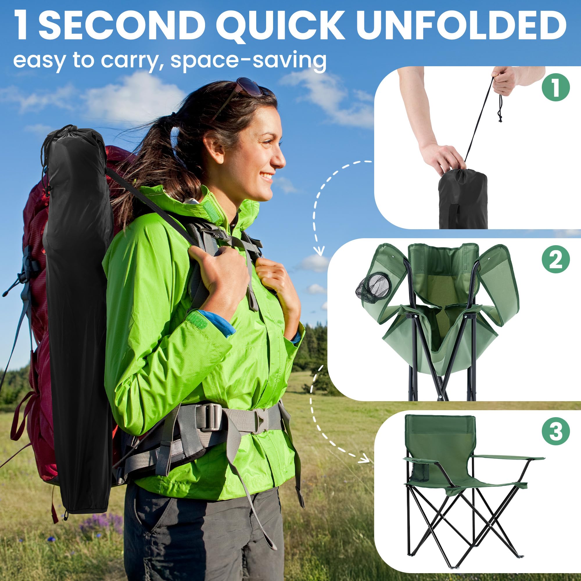 Geisoun two-pack chairs suit couples at events or outdoor gatherings.