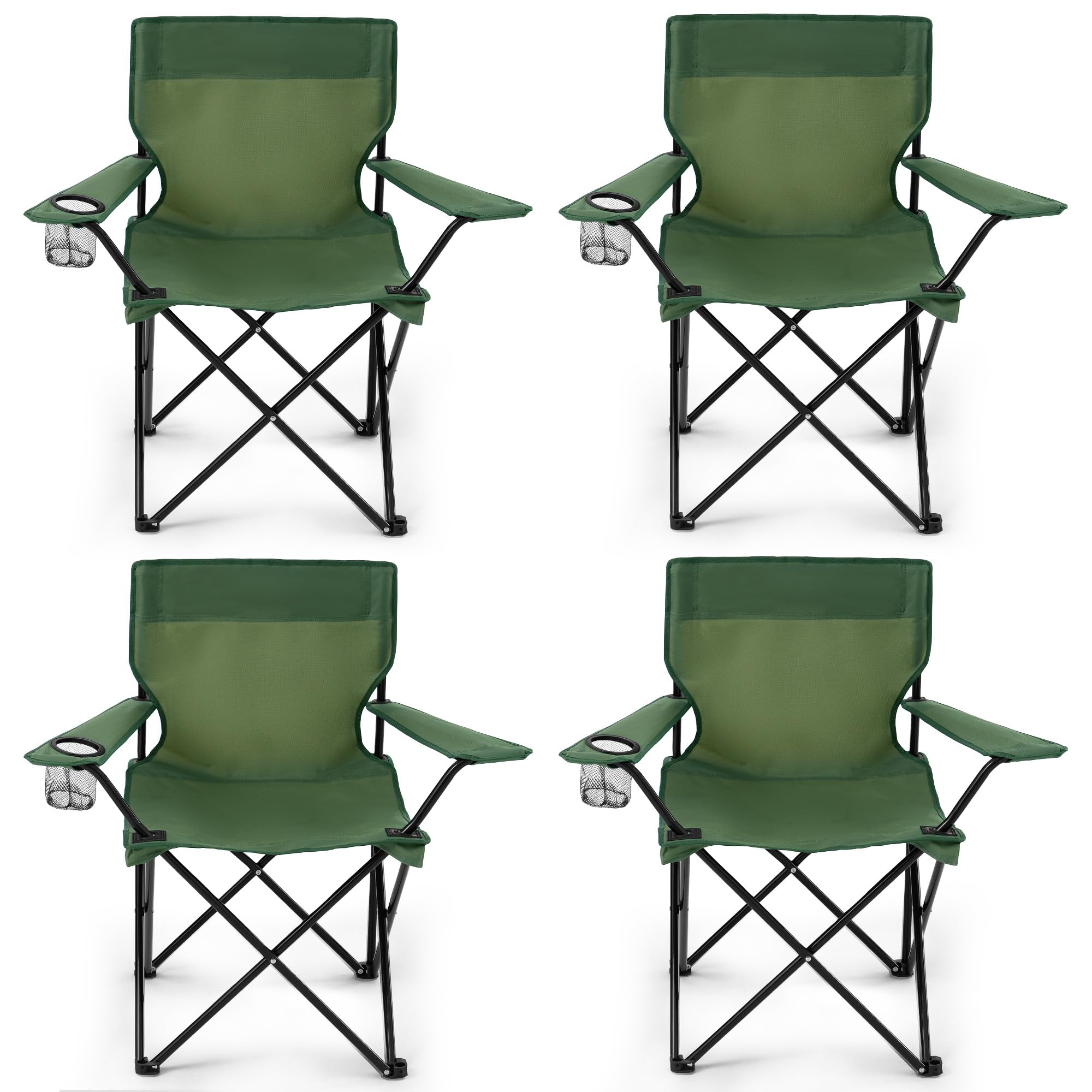 Geisoun folding camping chair in setup mode, sturdy and comfortable for outdoor use.