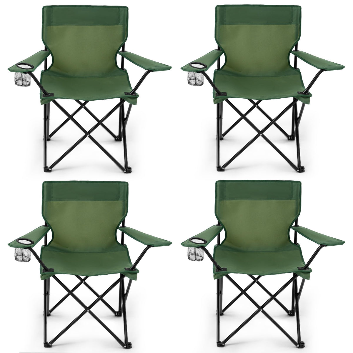 Geisoun folding camping chair in setup mode, sturdy and comfortable for outdoor use.