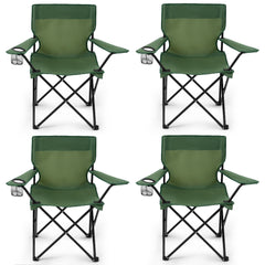 Geisoun folding camping chair in setup mode, sturdy and comfortable for outdoor use.
