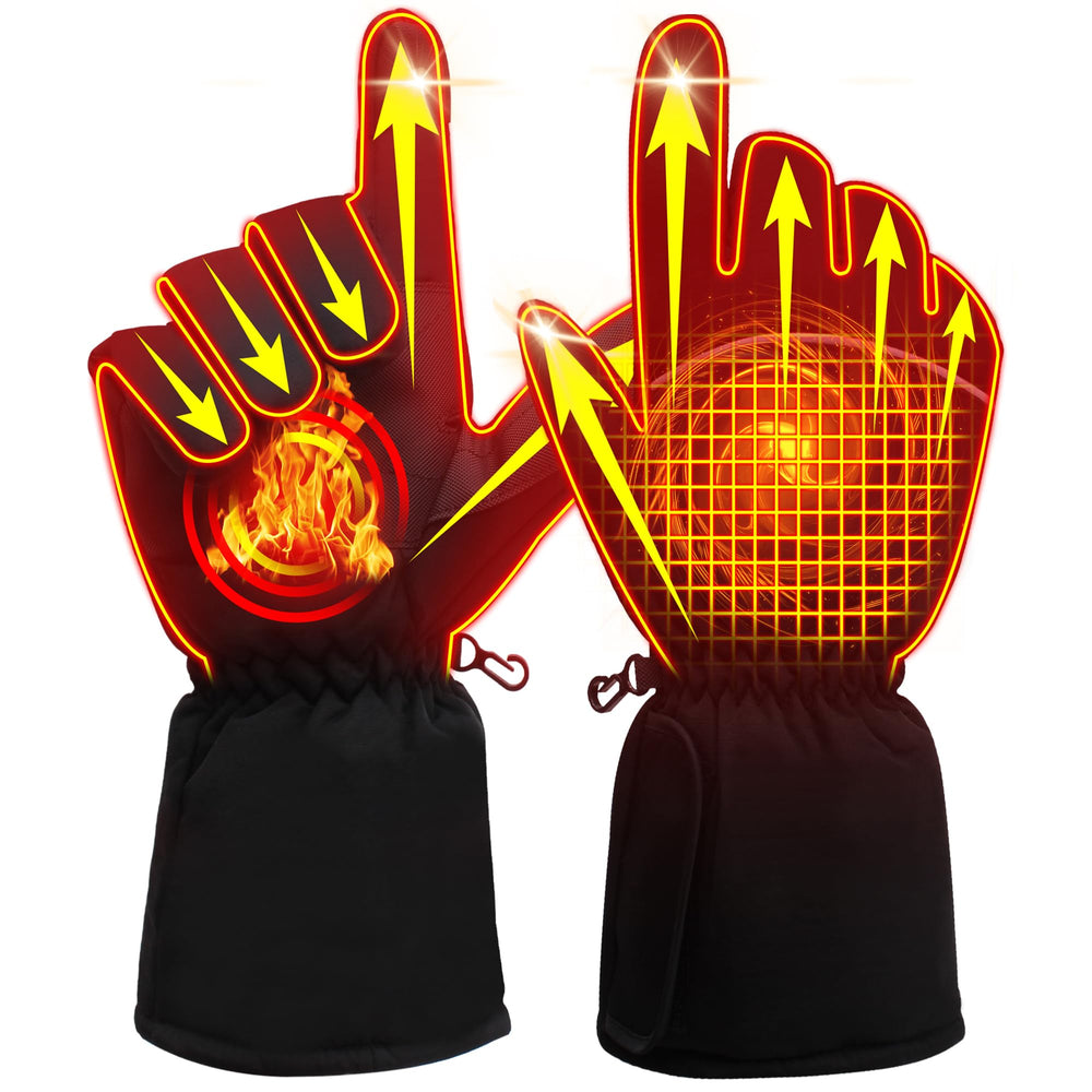 GEMSTONEGO heated gloves back view showing full-hand warmth capability for winter sports