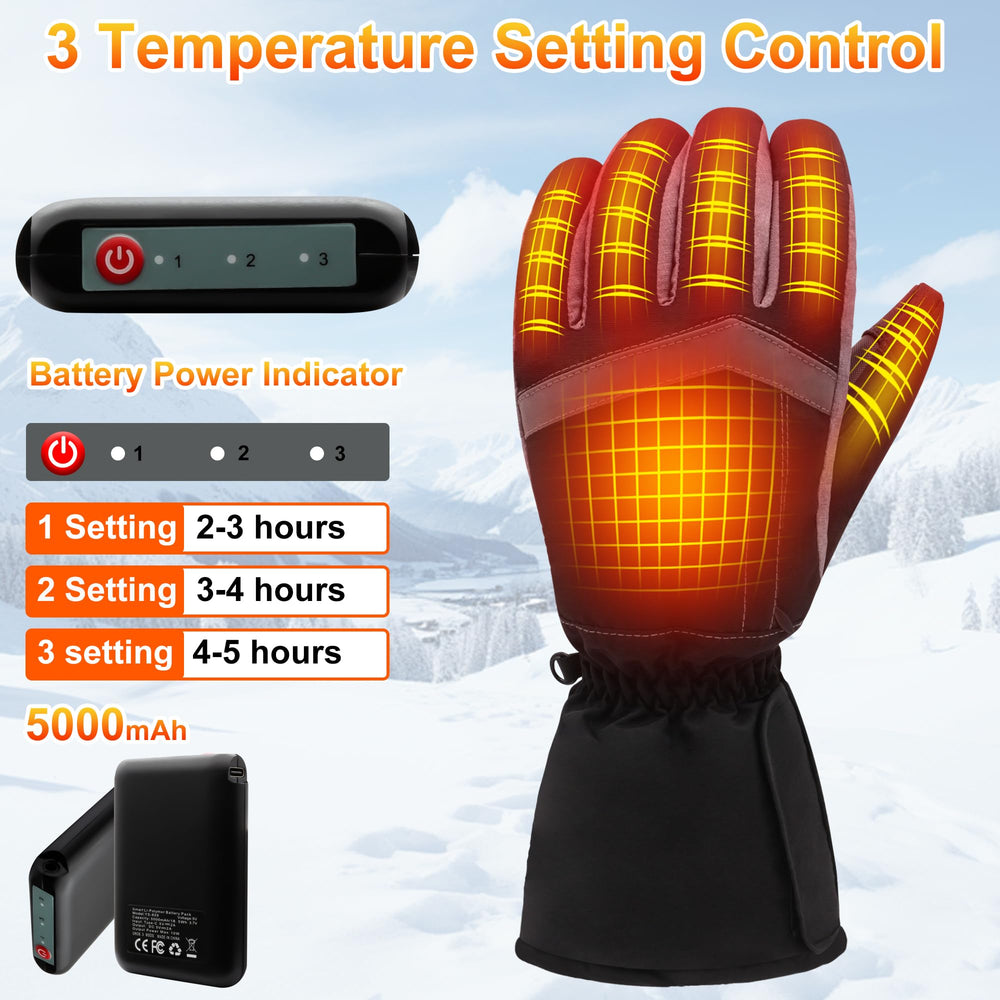 GemstoneGO heated gloves with 5000mAh battery for long-lasting warmth