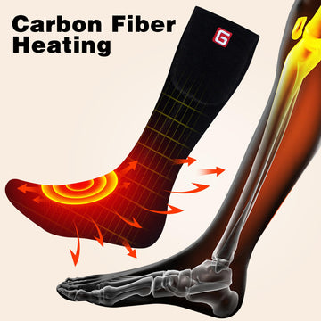 GemstoneGO heated socks non-slip sole detail helps secure footing during activities.