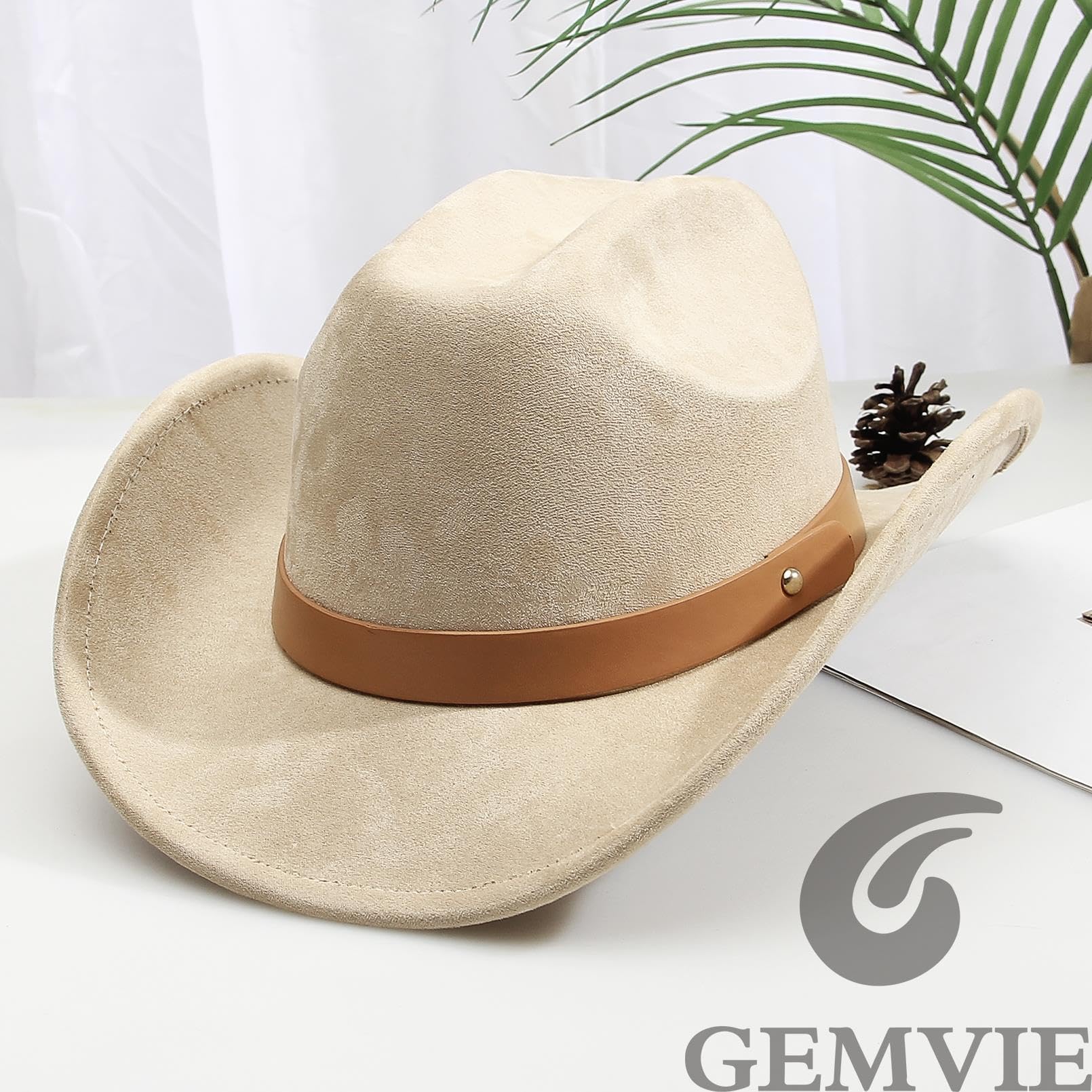Gift-ready GEMVIE suede cowboy hat for outdoor enthusiasts