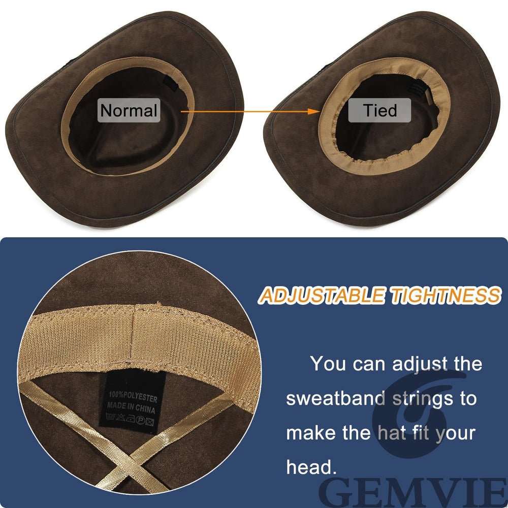 GEMVIE leopard print cowboy hat in outdoor setting